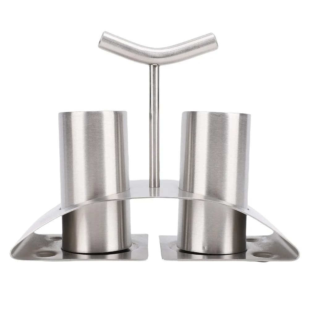 304 Stainless Steel Seasoning Jars Silver with Rack Spice Shaker Set Practical Sturdy Construction Condiment Bottle Dining Table