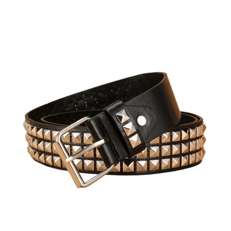 Cintura Trendy con Rivetti, Cintura Heavy Metal per Uomo e Donna, Stile Punk Rock da Discoteca, Cintura per Jeans, Cintura Y2K, Decorazione Moda, Cintura da Donna