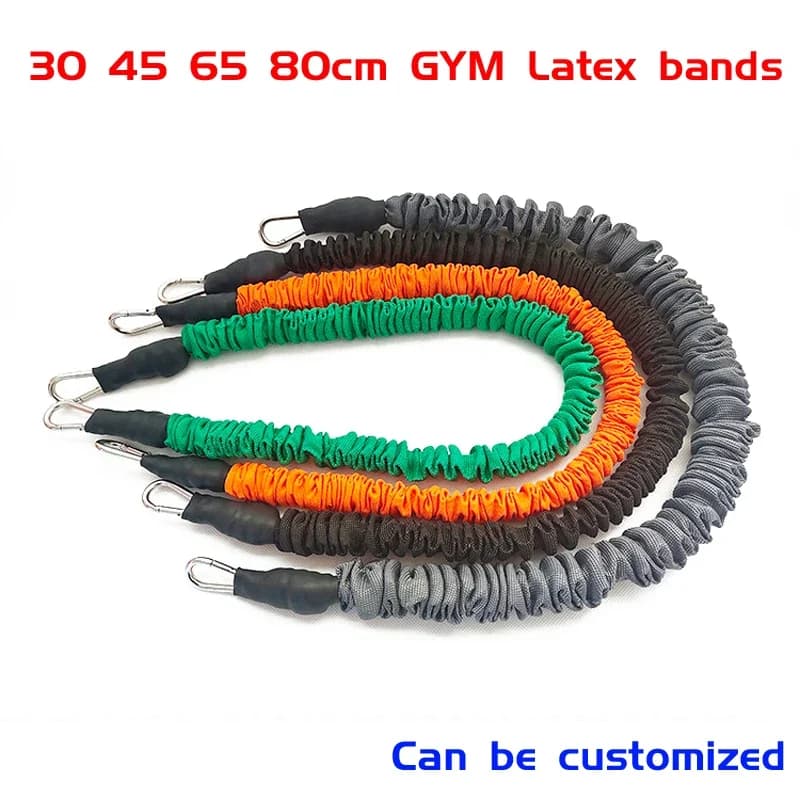 30 42 65 80 cm Thickening Lattice Gym Rubber Pull Corda Resistance Fitness Training Trainer Taekwondo Football Customizable