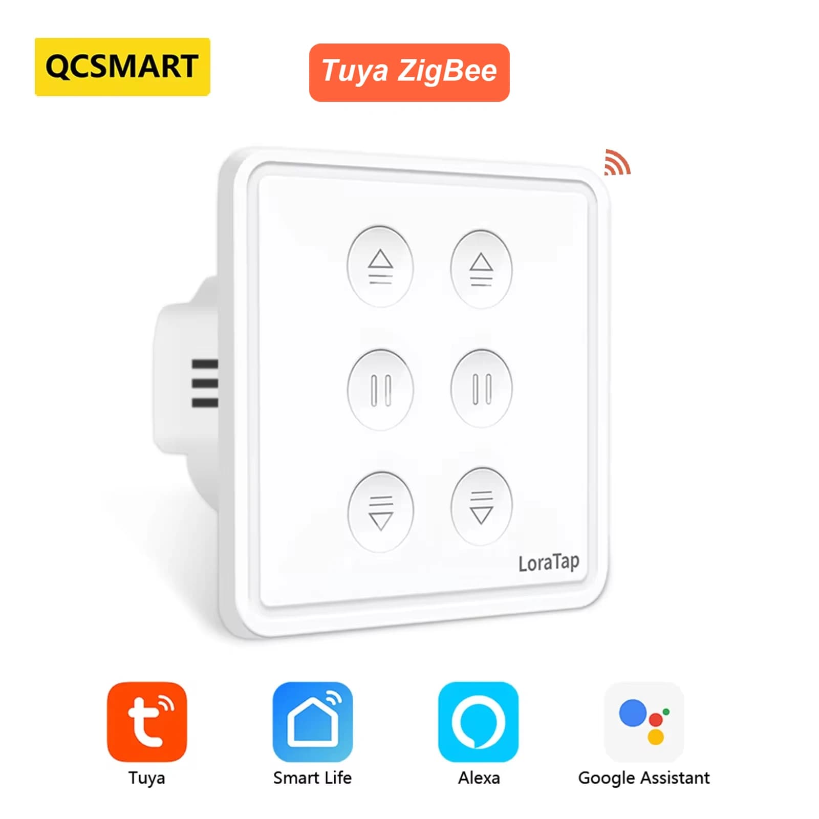 QCSMART Tuya Smart Life EU ZigBee Doppio Interruttore per tende Tende telecomandate Otturatore a rullo Contapassi Timer Google Home Alexa
