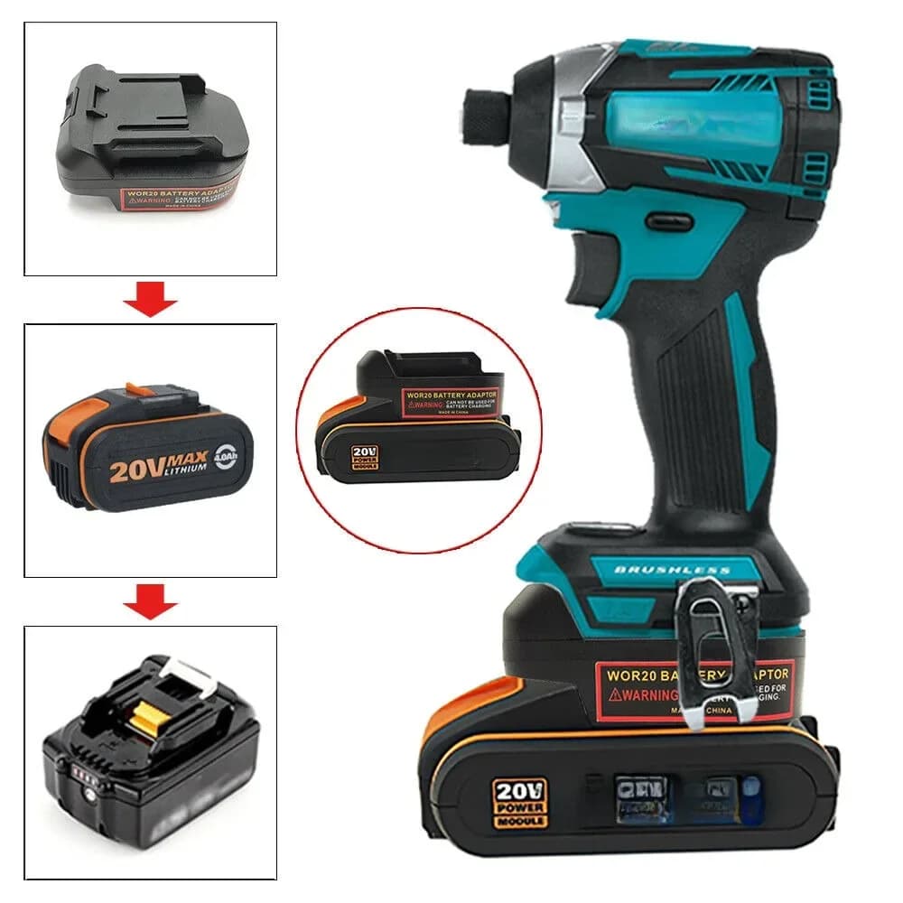 Convertitore Adattatore Batteria Per Worx 20V 4PIN Arancione Li-Ion Batteria Converti In Per Makita 18V BL Li-Ion Batteria Utensile Elettrico Trapano