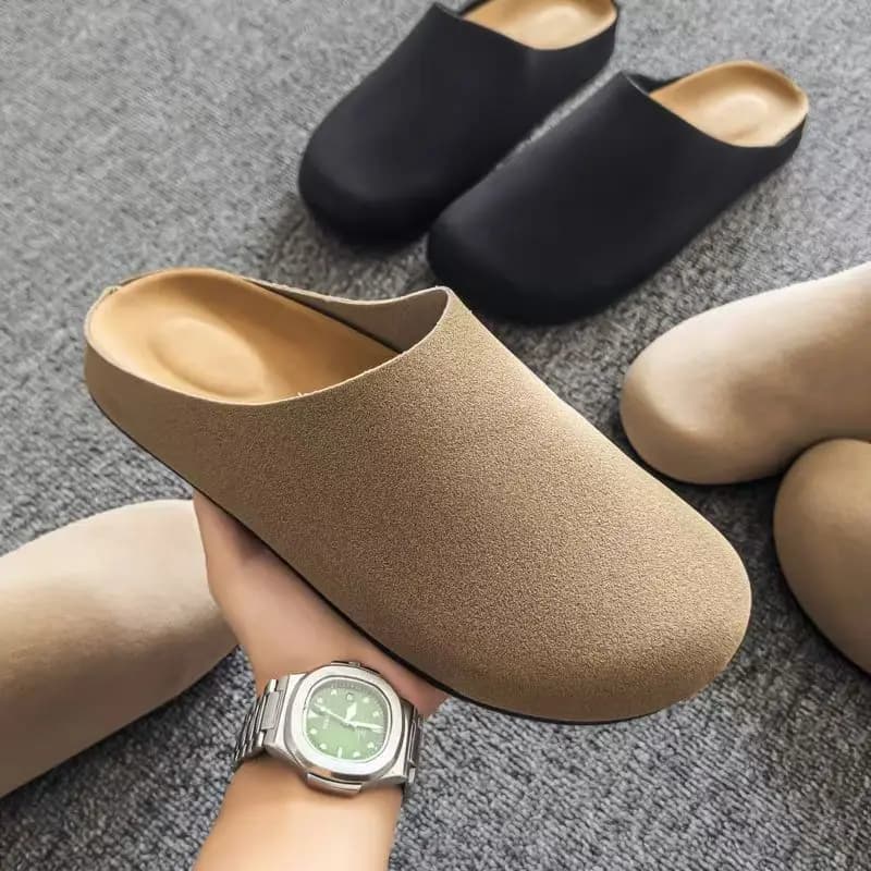 Men's Winter Wearable Soft Bottom Mule Slippers Simple Slip-On Birkenshoes Lazy Style Outdoor Casual Comfortable Boots