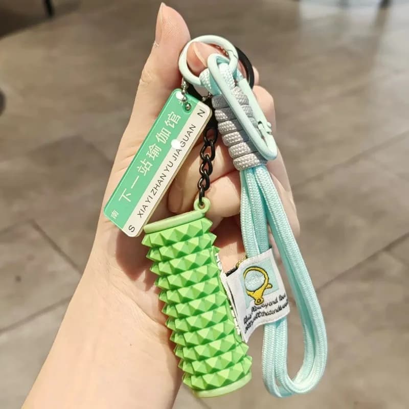 Nuovo Set di Portachiavi con Rullo in Schiuma per Yoga e Manubri, Portachiavi in Silicone per Palestra, Accessori Motivazionali per Ragazze, Regali Fitness