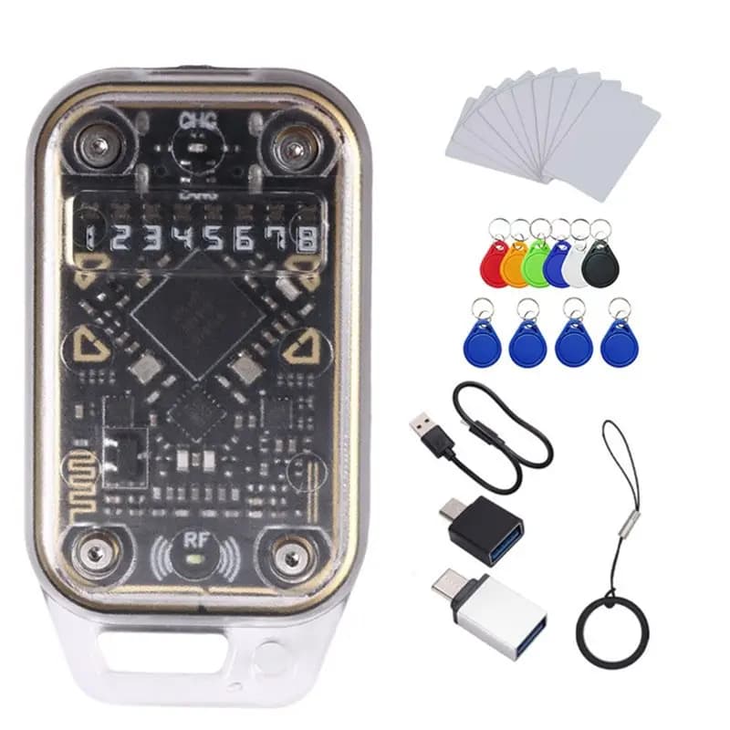 【VENDITA VELOCE】 Emulatore lettore di chip intelligente RFID Camaleonte V2.0 + 10 carte CUID/portachiavi UID Duplicatore NFC ID IC 125K 13,56 Mhz Carta dicembre