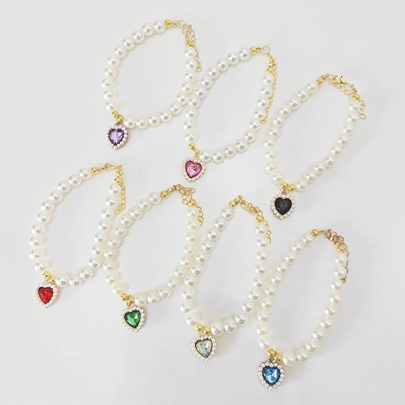 Collare con perle in stile principessa per cani e gatti - Grazioso accessorio gioiello per cuccioli e gattini, regalo perfetto per matrimoni
