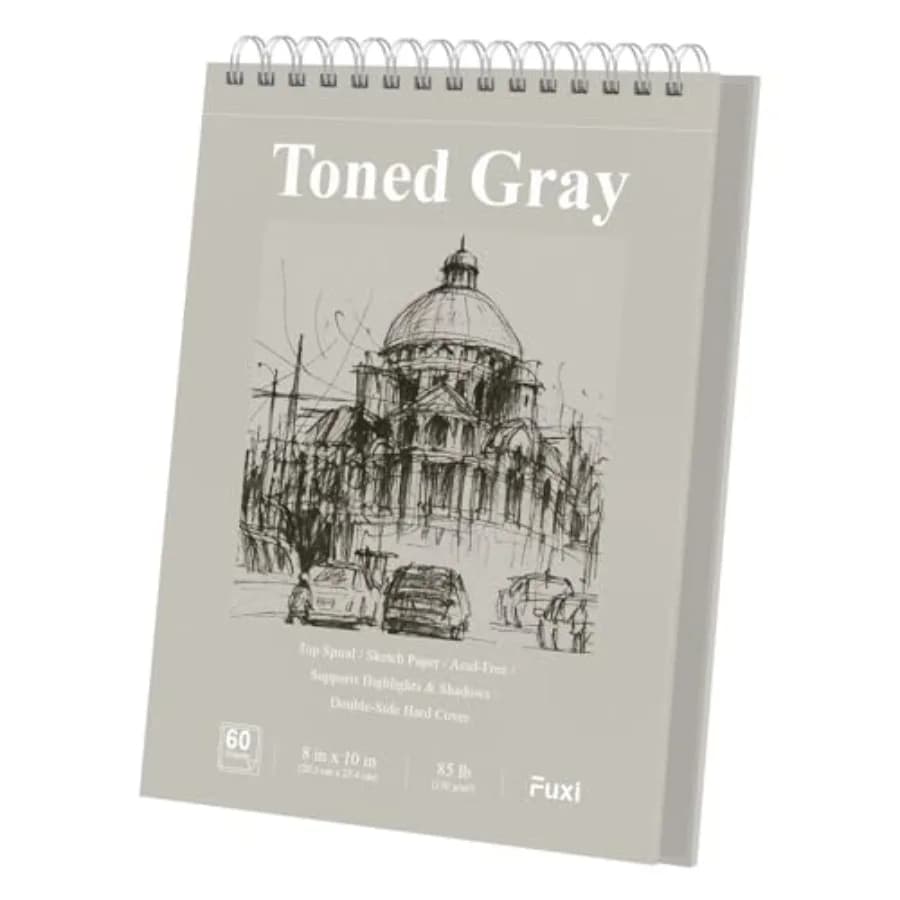 Sketchbook 8x10, 60 Sheets 85lb/130gsm Acid-Free Drawing Paper, Spiral Bound Sketch Pads for Drawing, Pencil, Charcoal, Colored