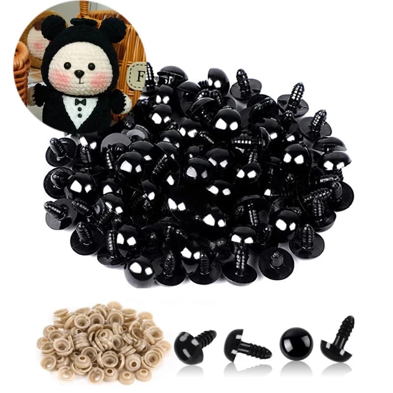 100 pz 5/6//7/8/9/10/12/14/18/20mm Occhi di Sicurezza In Plastica Per I Giocattoli Fai Da Te Formato Della Miscela Crochet Animale occhio Per giocattoli bambola accessori
