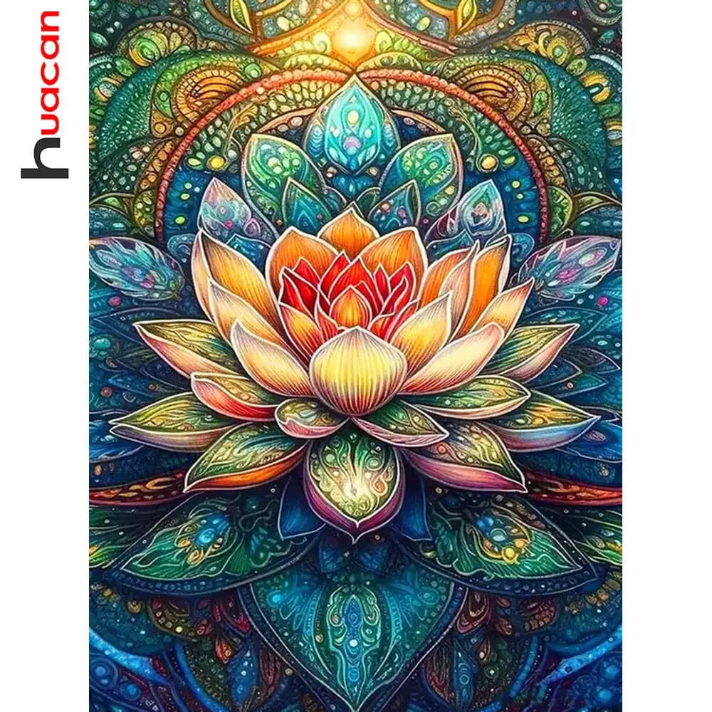 DIY Diamond Painting Lotus Diamond Embroidery Flower Complete Kit Picture Of Rhinestones