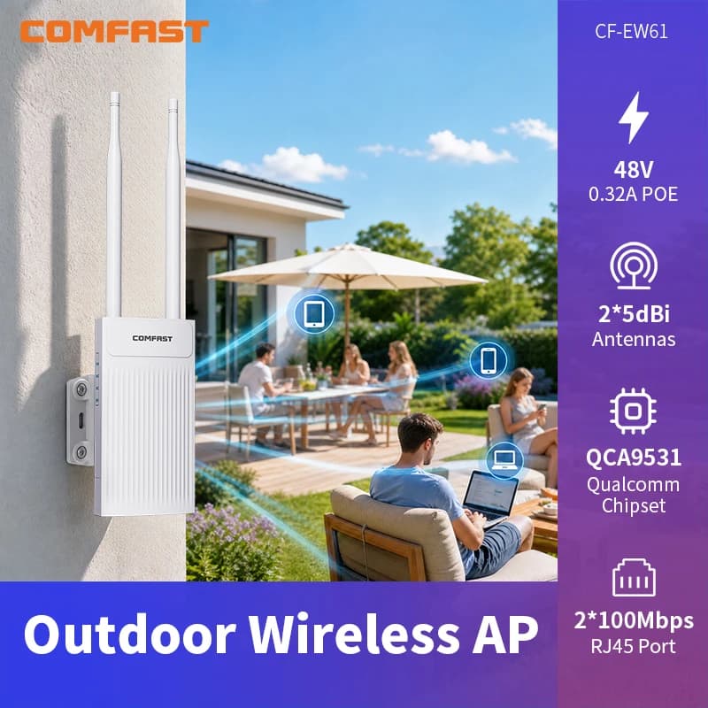 Comfast Outdoor Wifi Router Amplifier 2.4G&5G 300Mbps Gigabit Wireless AP Repeater Waterproof Extender Access Point