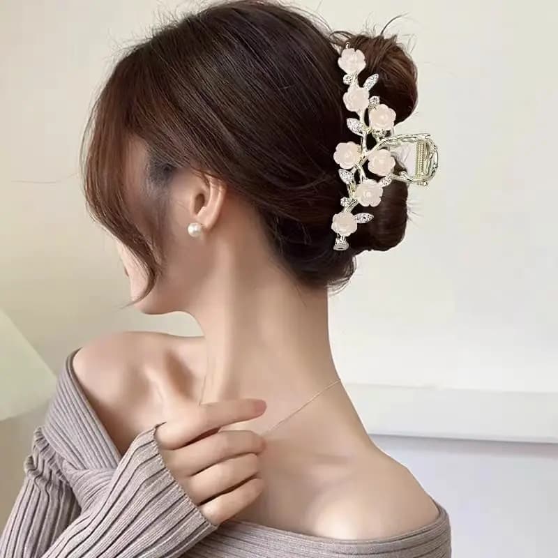 Elegante fermaglio per capelli da donna di ispirazione cinese, grande fermaglio per squalo per la parte posteriore della testa, accessorio per capelli con