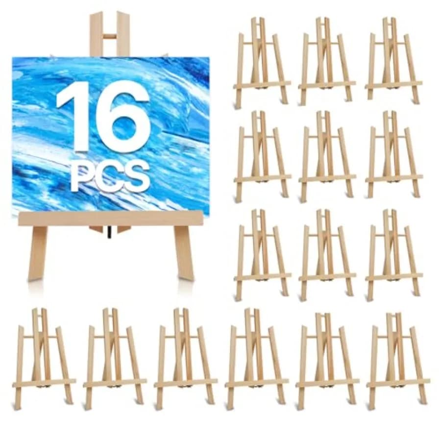 Cavalletto da Tavolo, Set Cavalletto Portatile a Treppiede a Forma di A per Pittura, Feste e Esposizione di Tele, Foto, Treppiede Espositivo H