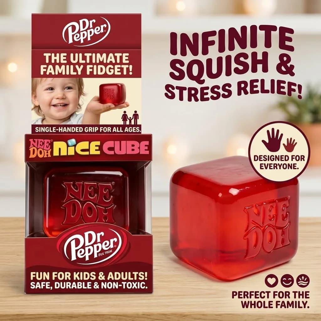 Nuovo Cubo Sensoriale Needoh Nice Cube, Antistress e Antiansia, Giocattolo da Scrivania per Adulti e Bambini, Cubo Morbido