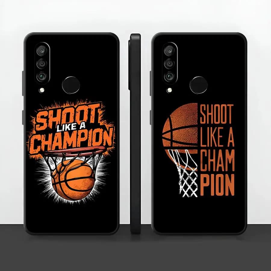 Funda Cover per telefono per Huawei P20 P40 Lite P30 P20 Pro P20 Lite 2018 P Smart 2019 Basketball Champion Text