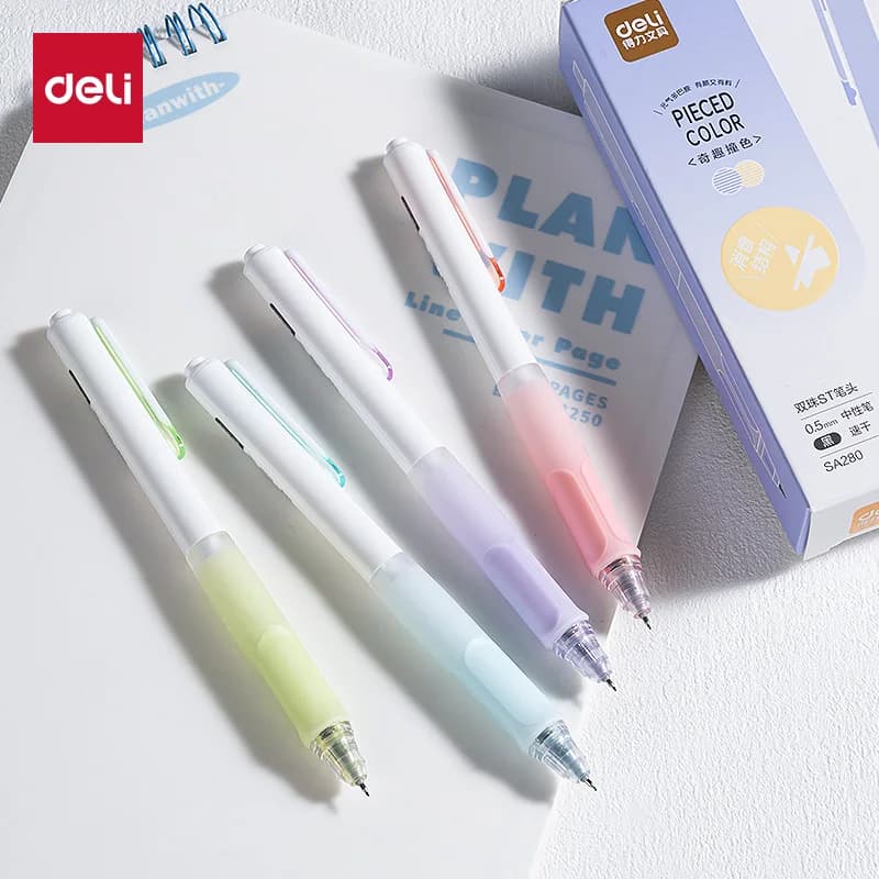 Deli 4/8 pz 0.5mm Inchiostro Nero Ad asciugatura Rapida Penna Gel Carino Kawaii Regalo Studente di Scuola Forniture Per Ufficio di Cancelleria Penna Firma