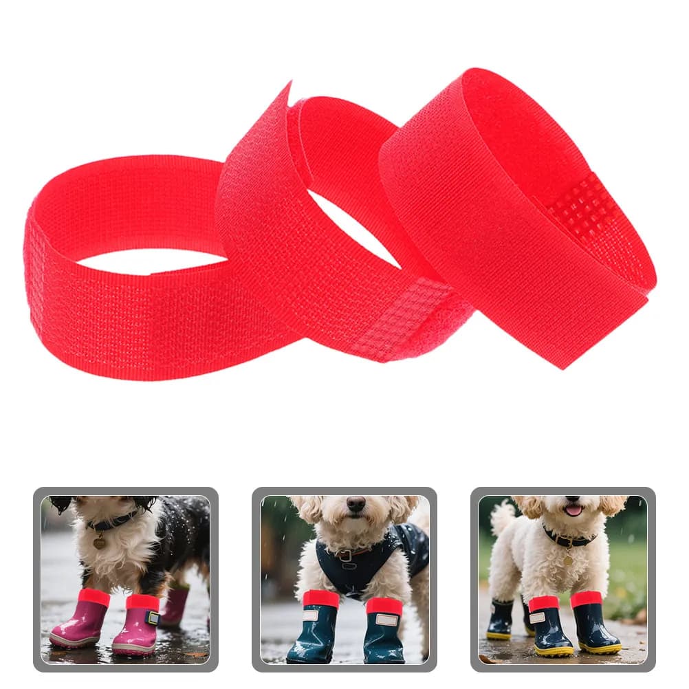 20Pcs Detachable Pet Shoe Straps Adjustable Non-Slip Boot Securing Strap for Dogs Fit Hiking Walking Running Play