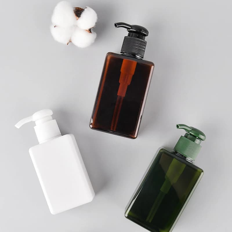 Flaconi con pompa per shampoo, lozione, gel doccia, dispenser sapone, flaconi quadrati per sapone liquido, mousse e prodotti in crema, capacità 100-650ml