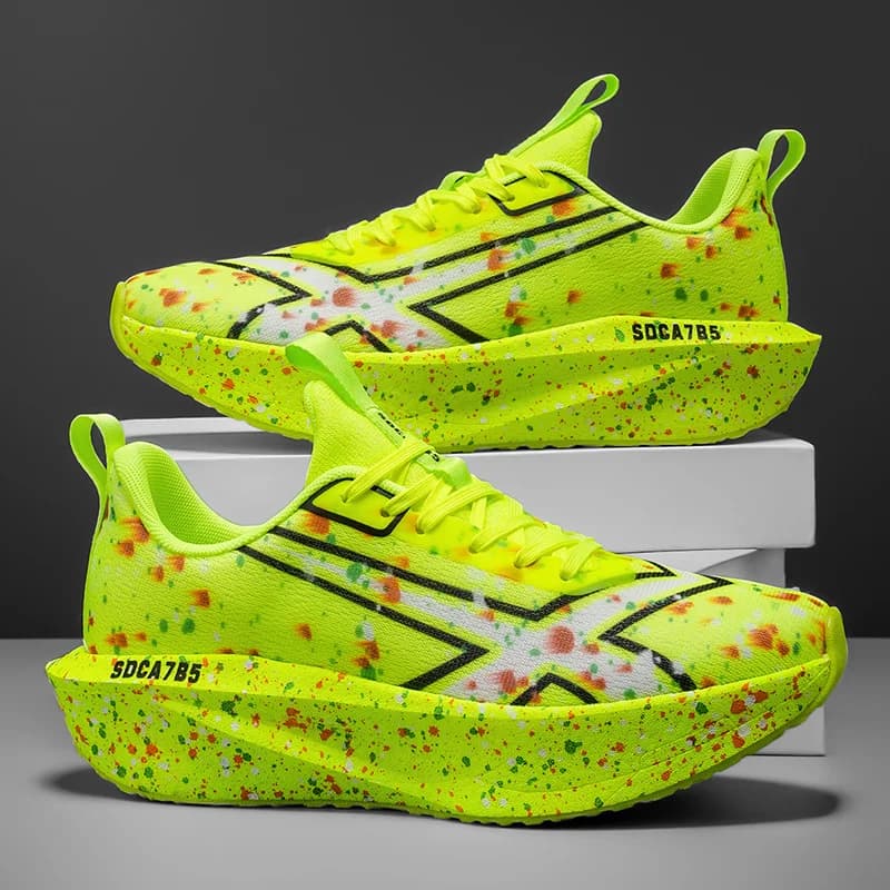 Men's Breathable Road Running Shoes: Shock-resistant and wear-resistant soles, Eva cushions, light low sneakers with striped design, suitable for gym, jogging and everyday wear, stylish sports style, with Eva cushioning