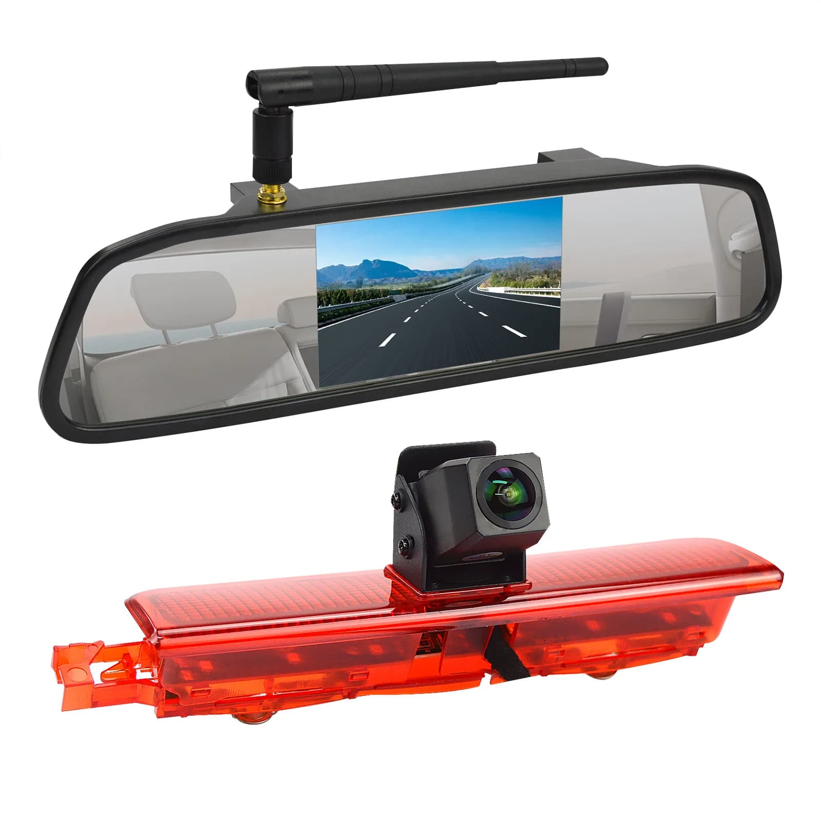 Telecamera di retromarcia wireless per auto adatta per Volkswagen Caddy (modelli 2003 - 2015) e kit monitor da 4,3 pollici