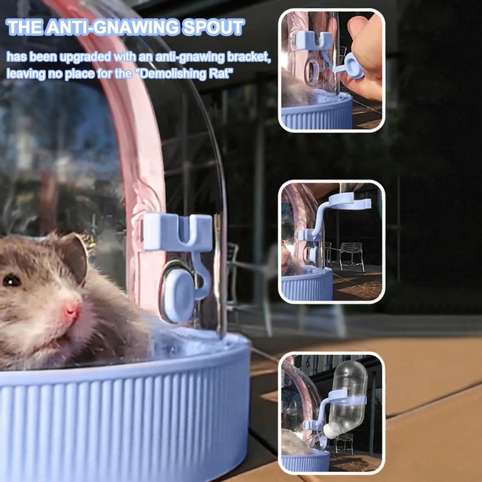 Portaoggetti da viaggio per criceti Portaoggetti da viaggio per coniglietti Gabbia per piccoli animali Forniture per animali Custodia da trasporto con bottiglia d'acqua per uccelli gerbili