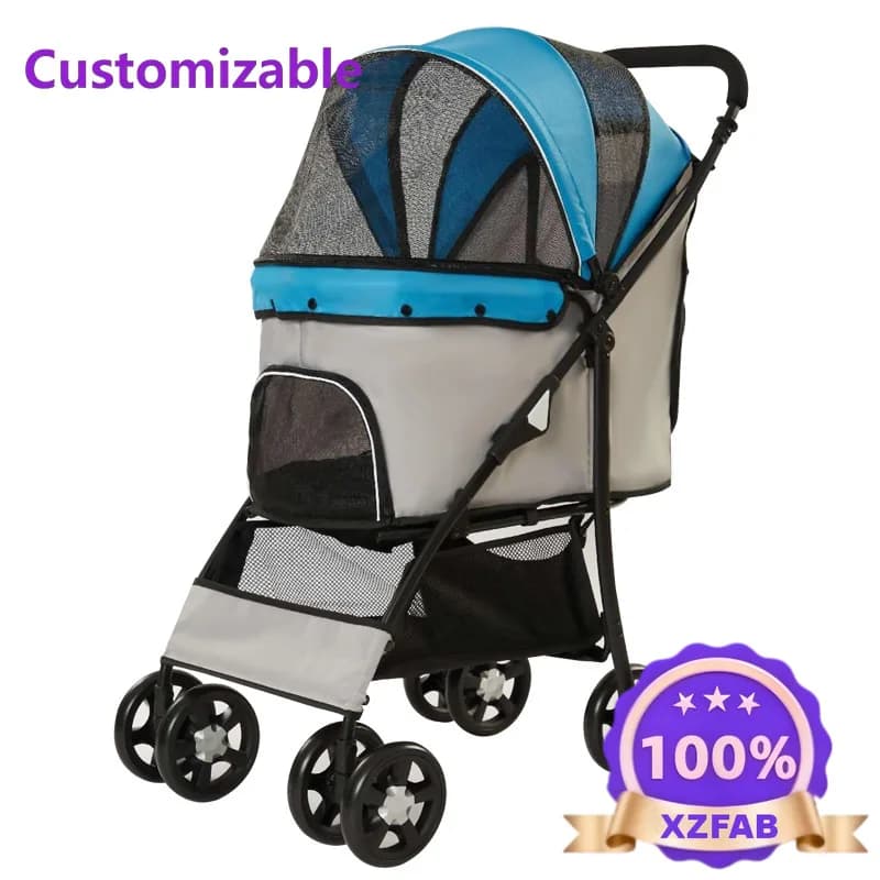 Factory Direct 2026 Cross-border Hot-selling Lightweight Folding Pet Cart Easy To Install Dog Walking Dog Cart Outdoor Small Dog
