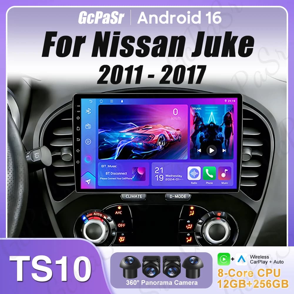 Android 16 For Nissan Juke 2011 - 2017 2k DVD Screen Multimedia GPS Navigation Car Radio Video Stereo No 2din Carplay
