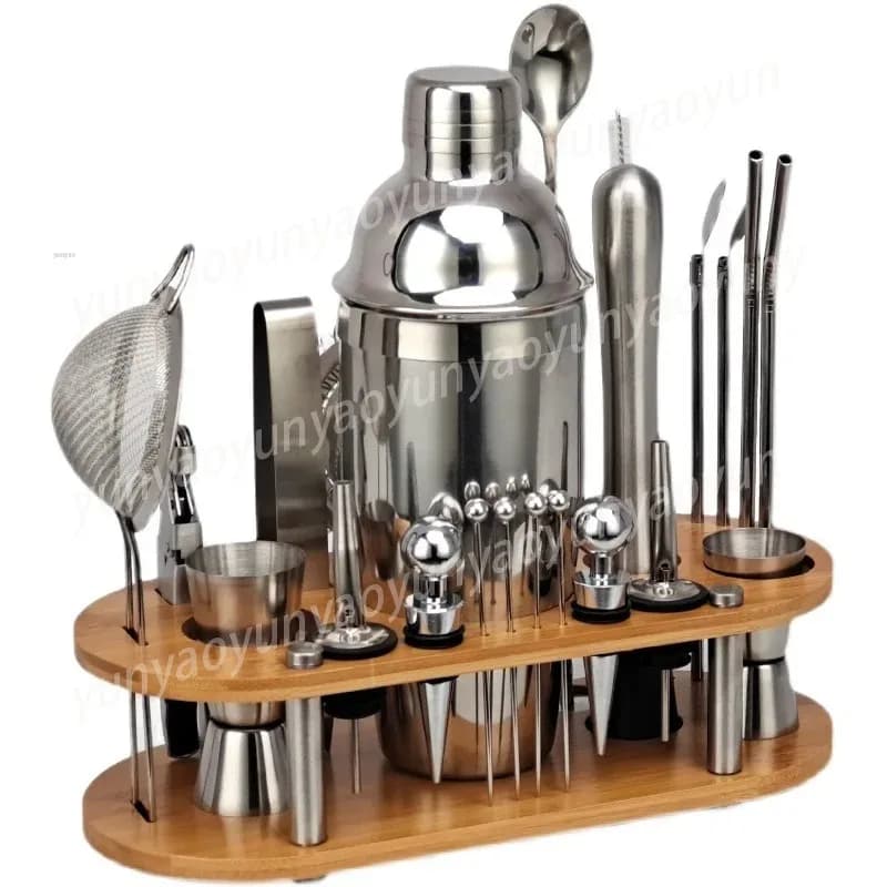 Kit da barista professionale da 23 pezzi, set di shaker per cocktail Boston, strumenti da bar completi in acciaio inossidabile