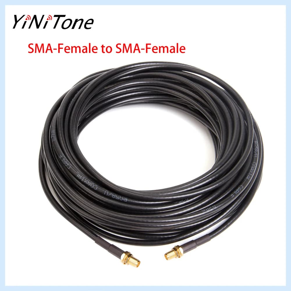 SMA Female to SMA Female Extension Cable 5M RG174 50ohm for Router, Network Card, WiFi Antenna