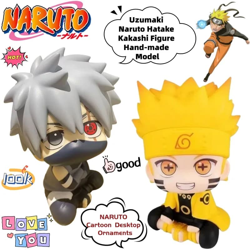 Nuovo NARUTO Uzumaki Naruto Hatake Kakashi Cartoon Creativo Cute Doll Fatto a mano bidimensionale Anime Periferico Ornamenti per il desktop