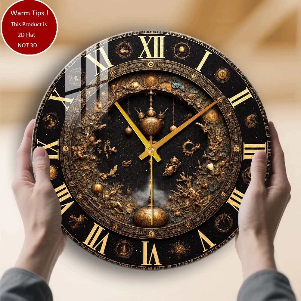 Tempered Glass Wall Clock Ancient brass astronomical clock suitable for wall decorations or table displays everywhere