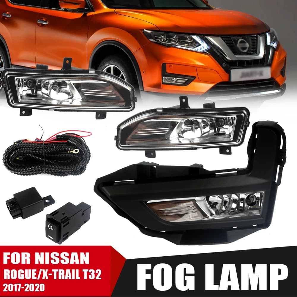 Paraurti anteriore fendinebbia UpgradeKit per NISSAN ROGUE X-TRAIL 2017 2018 2019 2020 versione aggiuntiva fogger Set Switch + cablaggio
