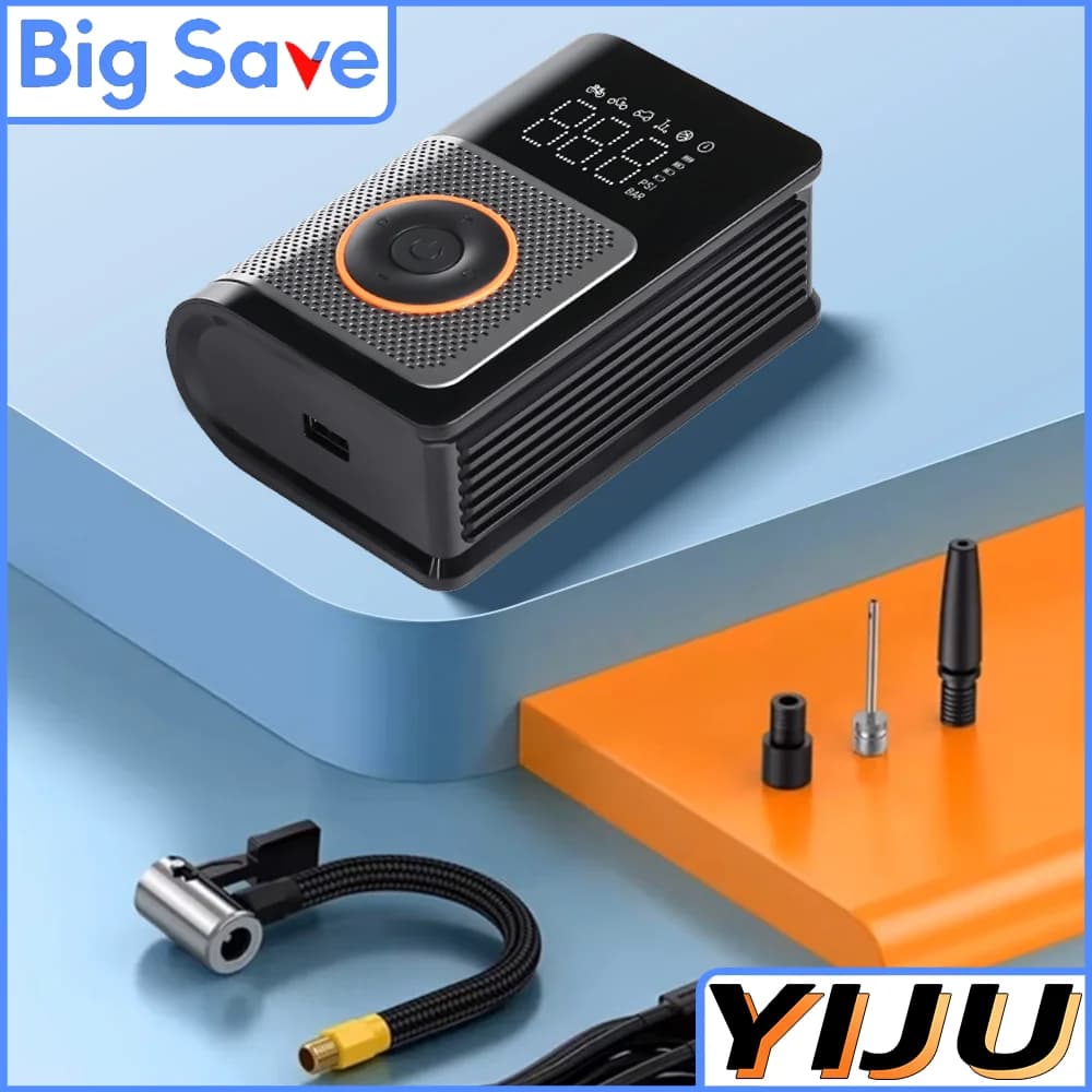 Pompa gonfiabile wireless per compressore d'aria portatile da 120 W Pompa di aria portatile Gonfiatore per pneumatici digitale per palline da bicicletta per auto
