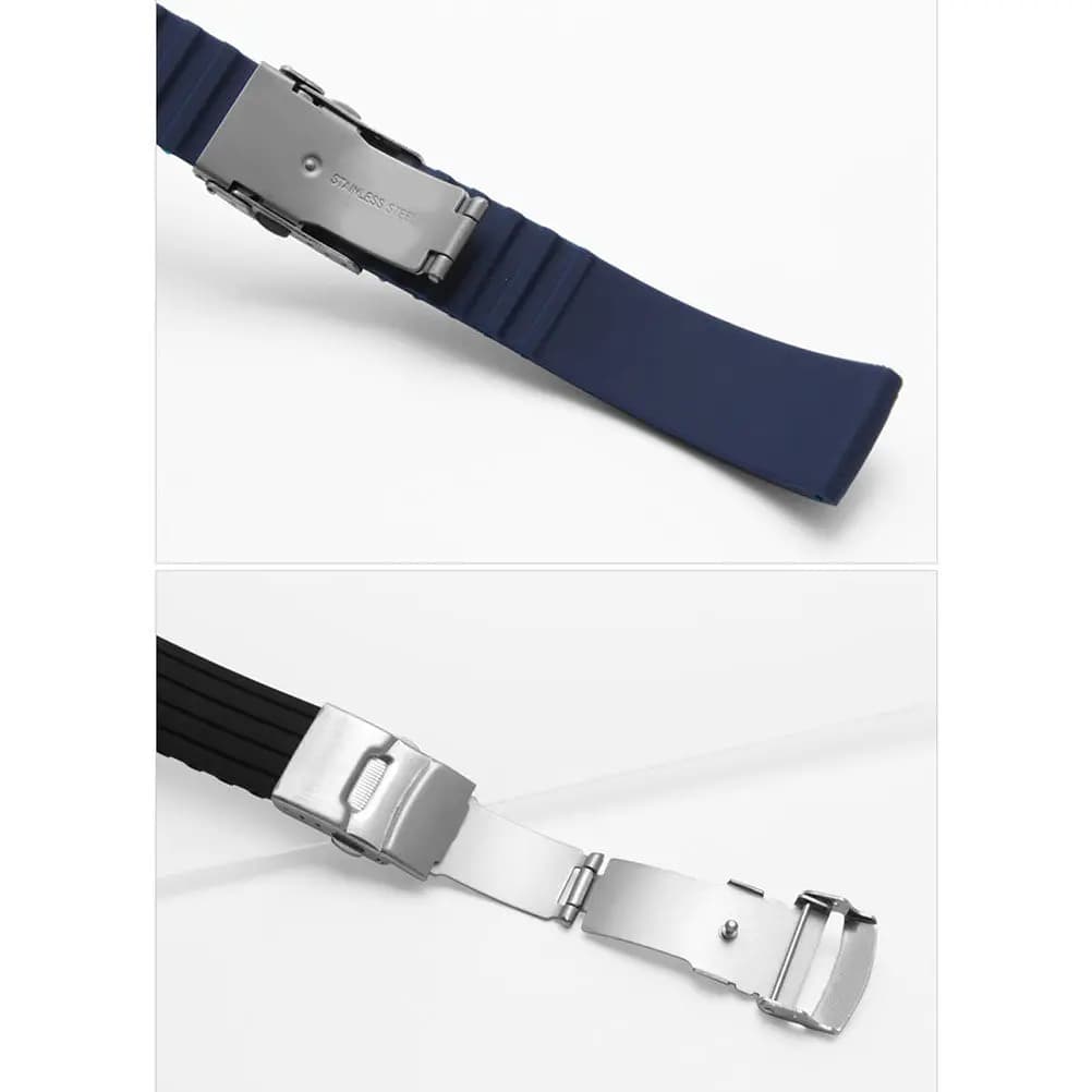Cinturino di ricambio per orologio in silicone da 20 mm, resistente ai graffi, morbido, confortevole, traspirante, con fibbia antiruggine, per la maggior parte dei modelli