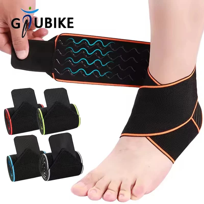 GTUBIKE 1PCS Supporto per caviglia elastico professionale Tutore per resistenza sportiva Bende Tessuto Protezione per caviglia per basket fitness