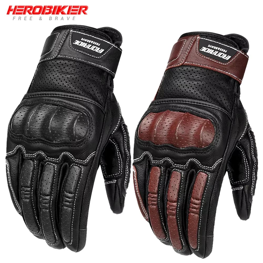 Guanti da moto in pelle Guanti a dita intere da pilota dotati di ispessimento antivento e anticaduta Impermeabili resistenti al freddo