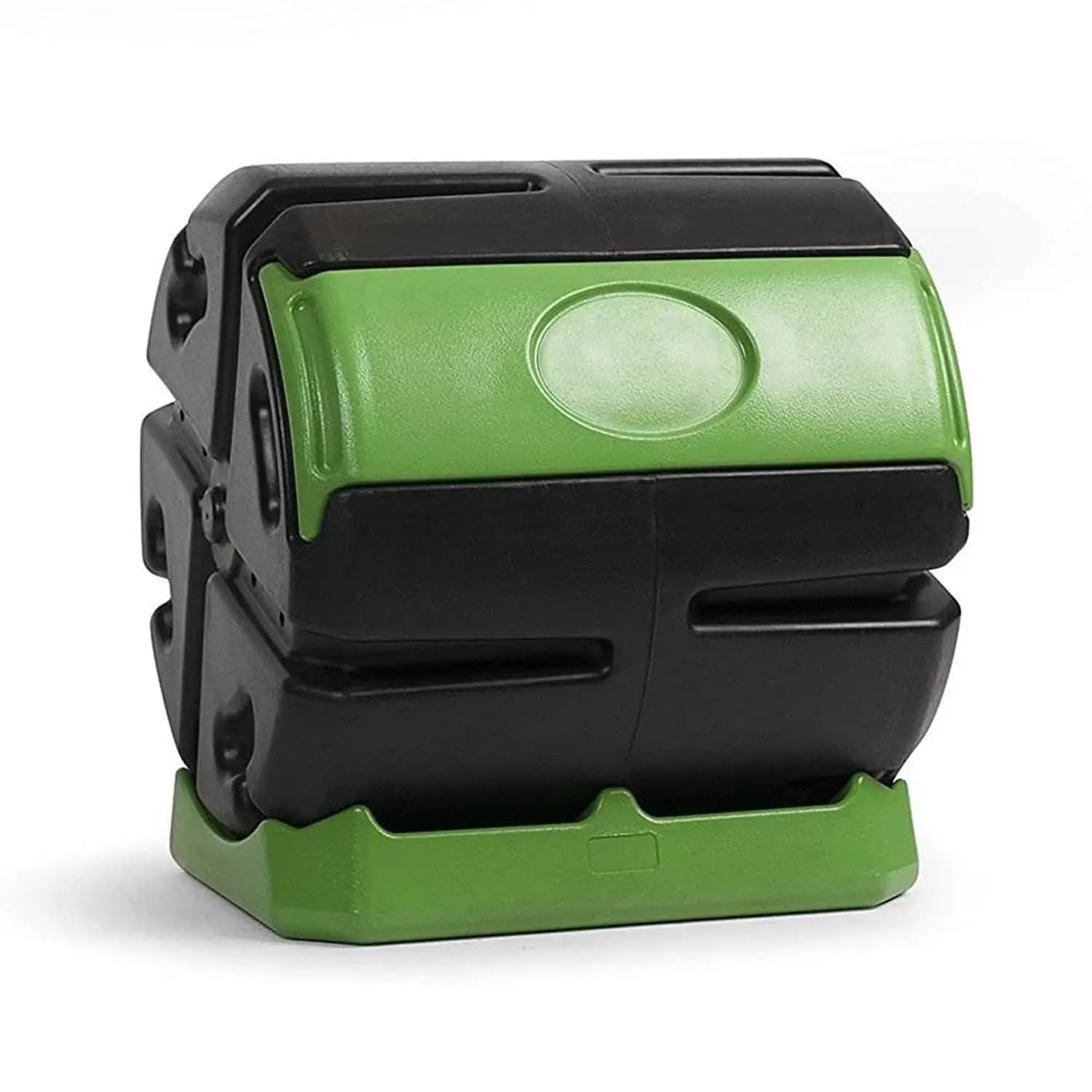Rolling Single Chamber Batch Tumbling Composter, Outdoor Rotating Garden Compost Bin (HF-RC4000WB) Black & Green
