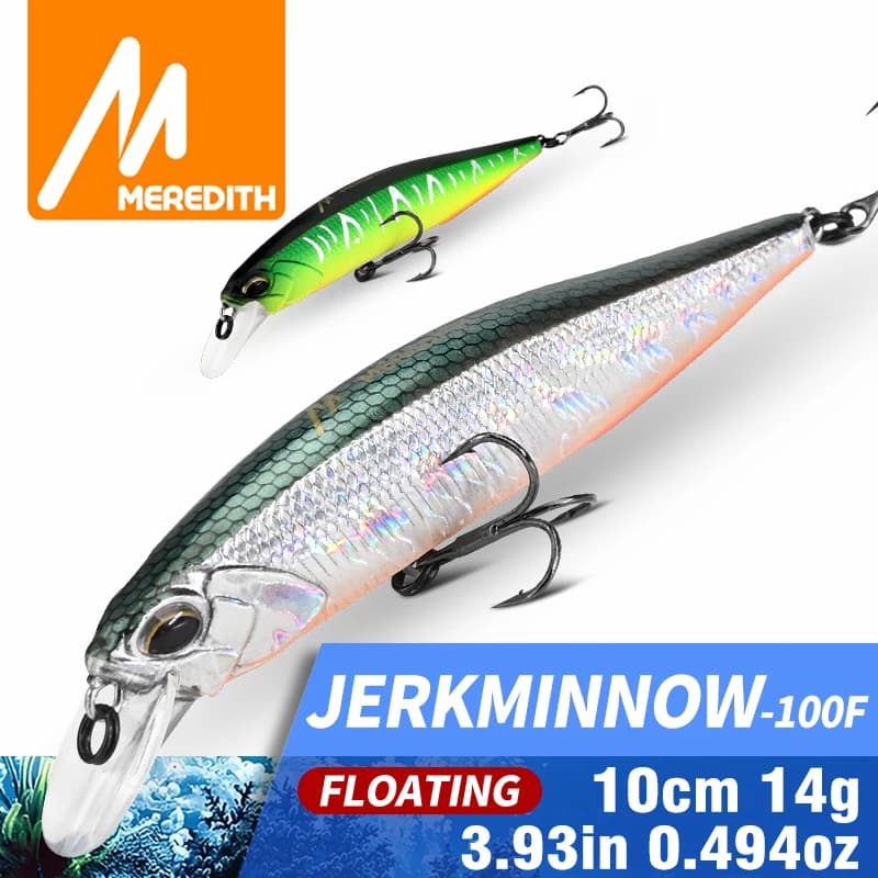 MEREDITH Suspending Minnow 3.93in 14g Richiamo di pesca artificiale Jerkbait Wobblers Bass Pike Swimbait Esche da pesca