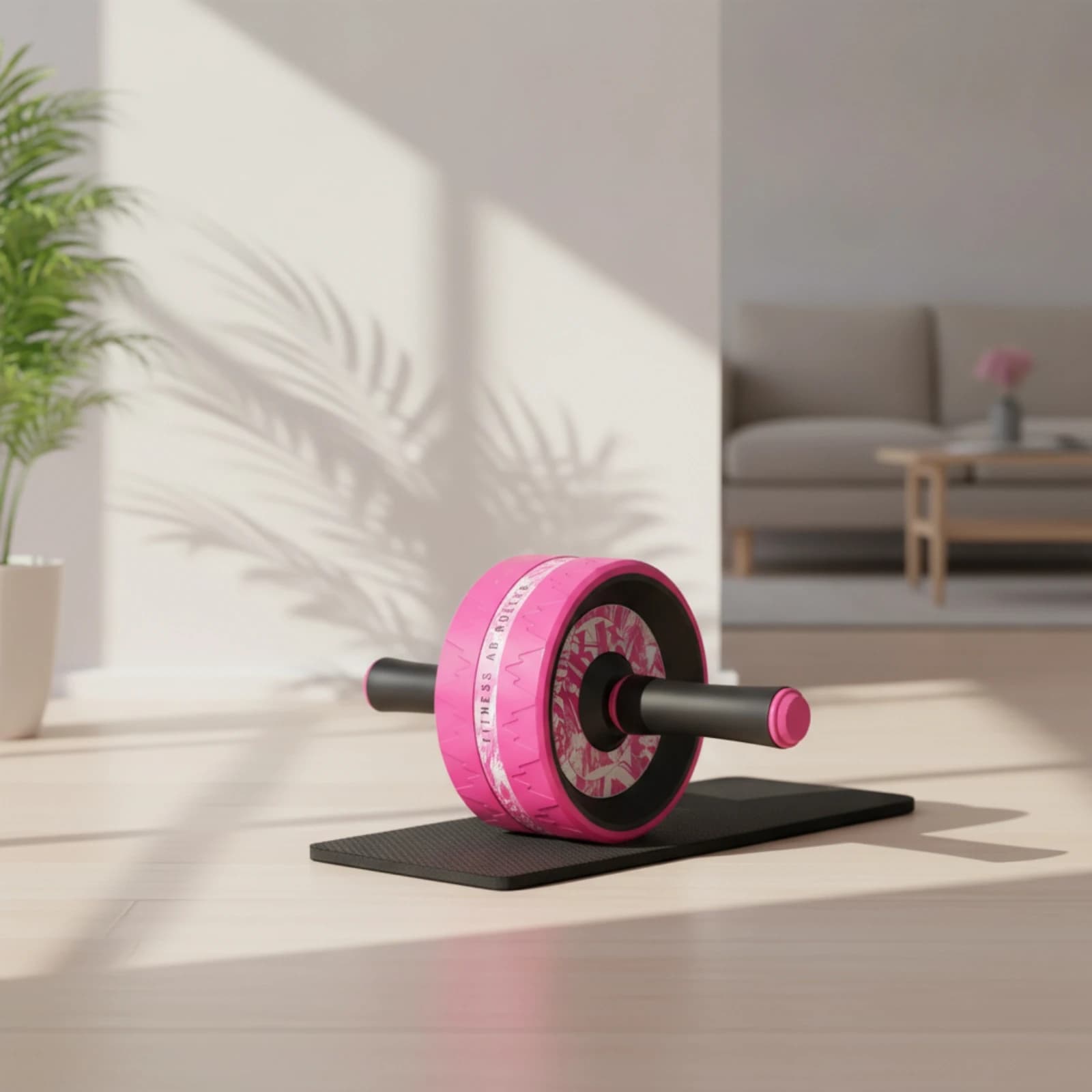 Ab Wheel Roller with Kneeling Mat Widened Ab Roller Wheel Handheld Comfortable for Fitness Enthusiasts, Home Gym