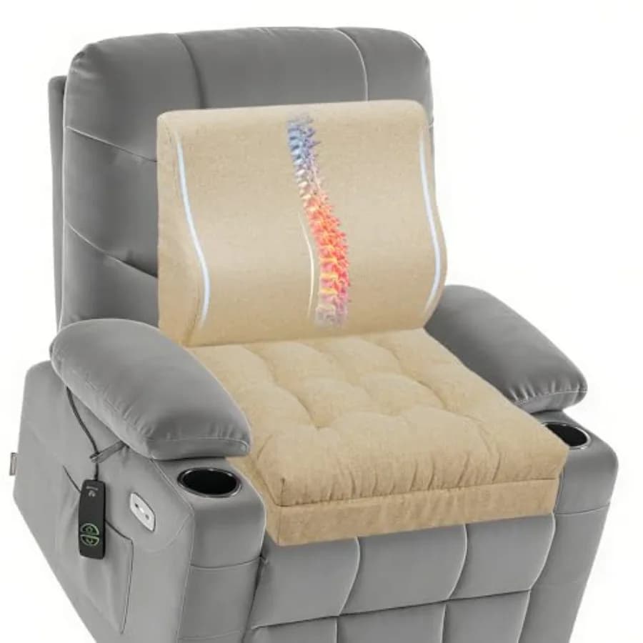 Cuscini Reclinabili in Memory Foam Extra Large con Supporto Lombare per Anziani, 20x20x5 Pollici, Spessi, Design Brevettato a Doppio Strato