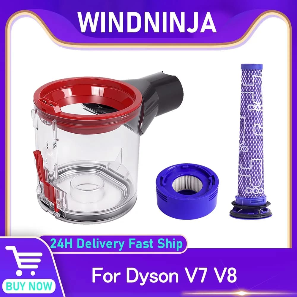Portable Wireless Vacuum Cleaner Dryer For Powder Dyson V7 V8 SV10 SV11 Spare Parts Dust Container Replacement Accessories