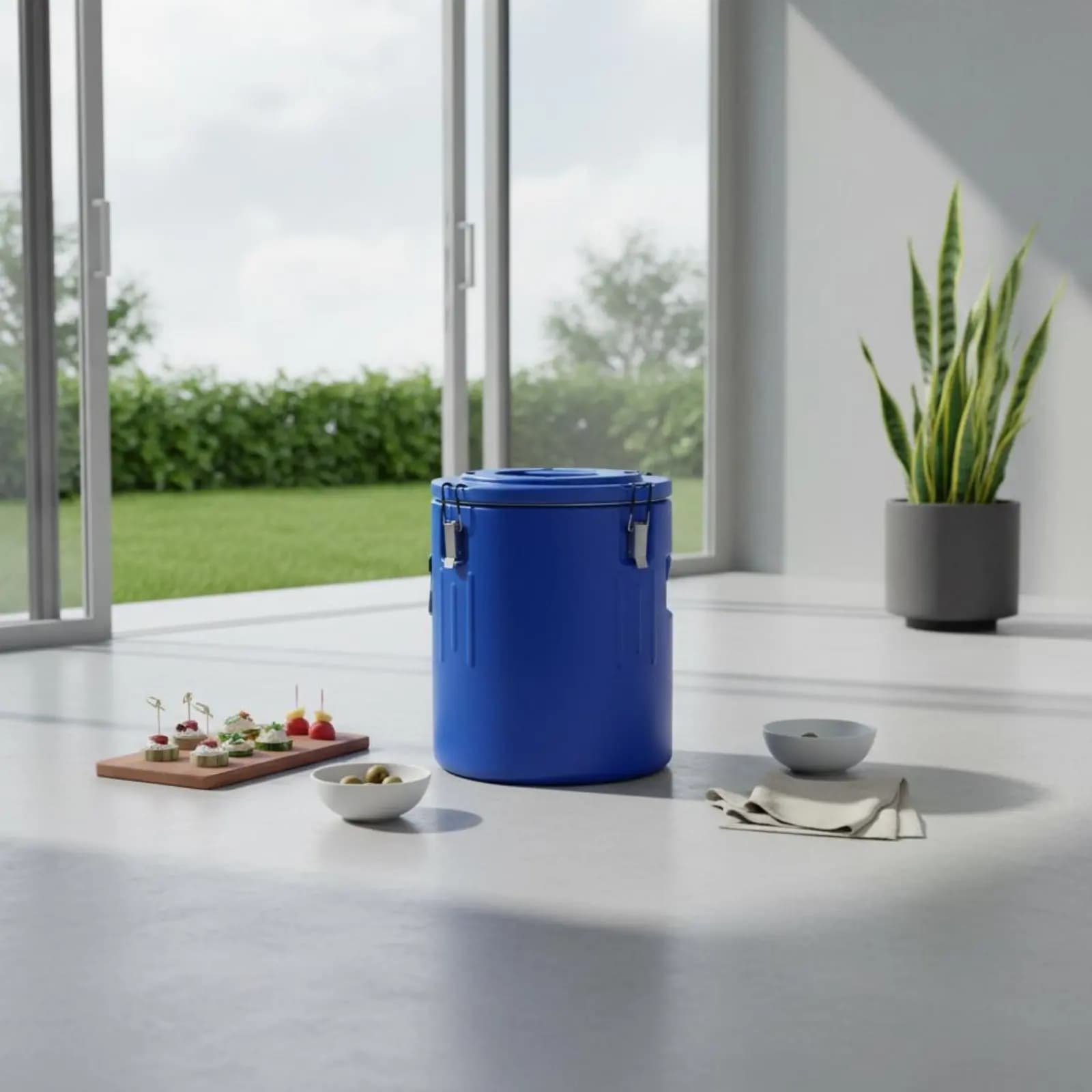 Set di 4 Contenitori Isolati per Trasporto, Uso Commerciale, in Acciaio Inox di Grado Alimentare, Contenitore Termico per Conservazione