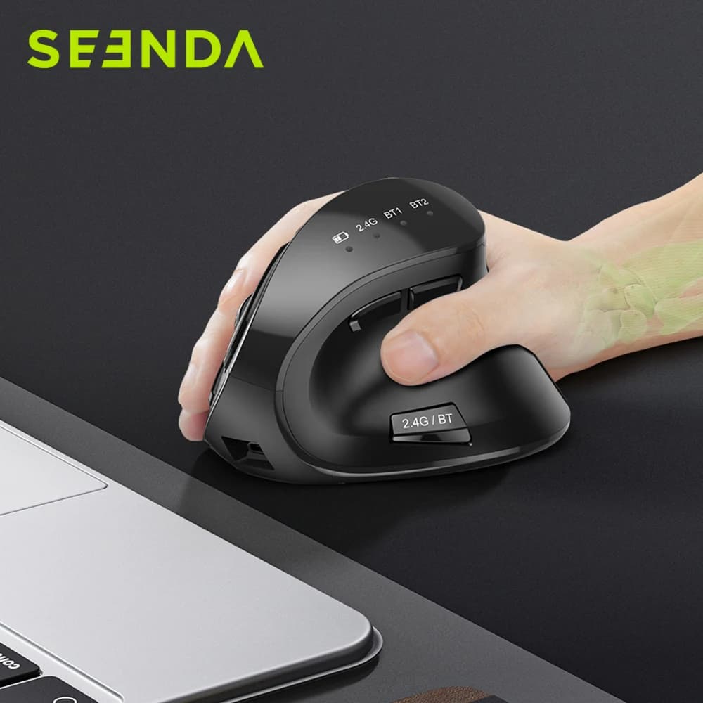 Mouse wireless verticale Seenda Mouse Bluetooth 5.0 3.0 per tablet PC portatile Mac iPad Mouse da gioco ergonomici USB 2.4G ricaricabili