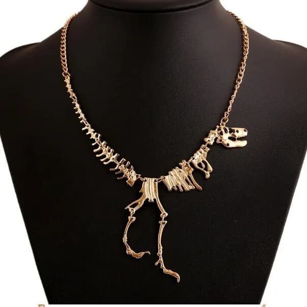 LOVBEAFAS Collane e ciondoli alla moda con scheletro di dinosauro drago gotico, collana girocollo con catena per donna