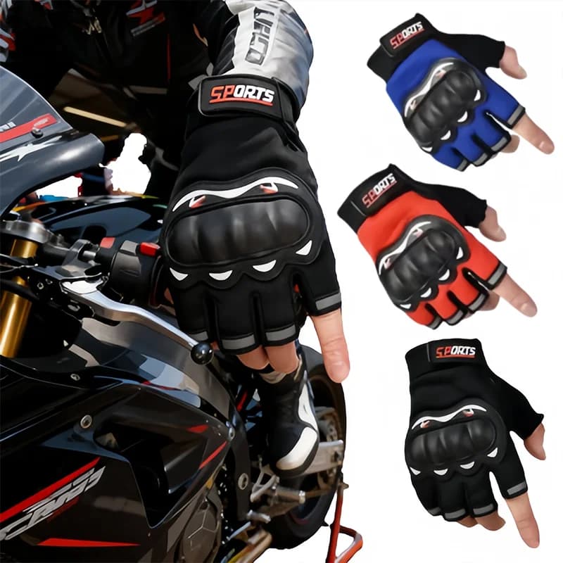 Guanti mezze dita da uomo antiscivolo resistenti all'usura da corsa fuoristrada infrangibili traspiranti guanti tattici per bicicletta da moto