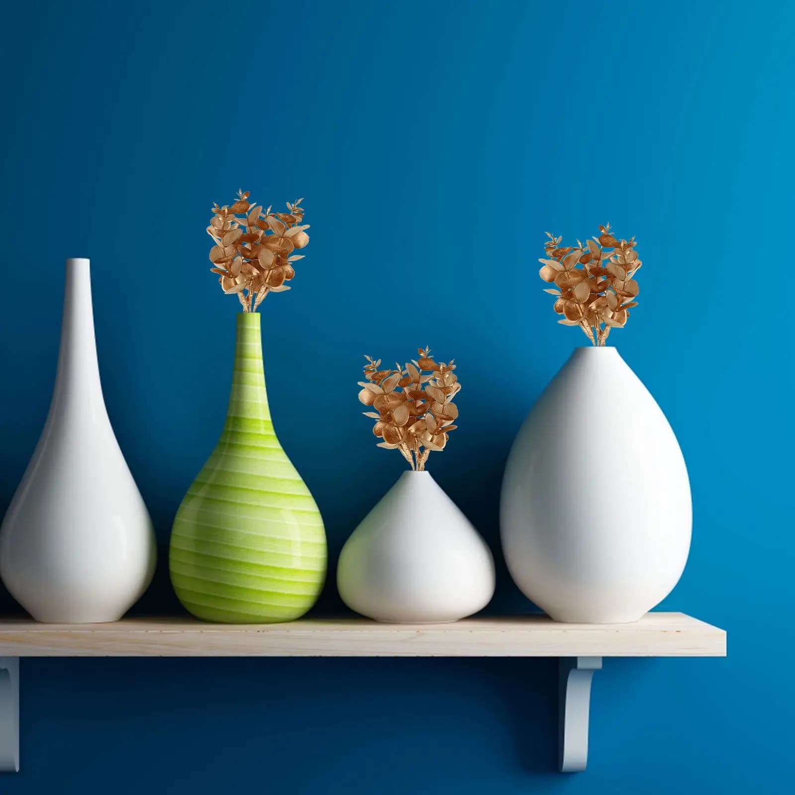 Set di 3 Steli di Eucalipto Artificiale Realistico per Decorazioni Domestiche, Tavoli, Matrimoni, Feste, Allestimenti Interni ed Esterni