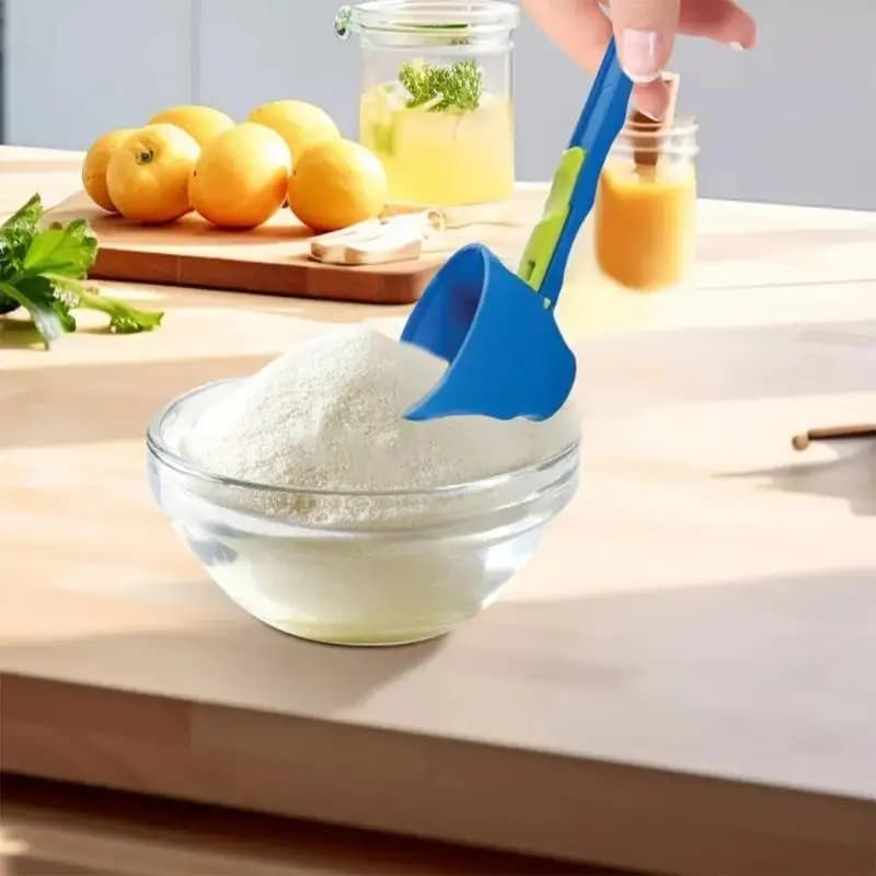 Mess-Free Protein Powder Scoop - Sliding Funnel For Milk & Supplements Kitchen Gadget For All Occasions Measuring Spoon Material