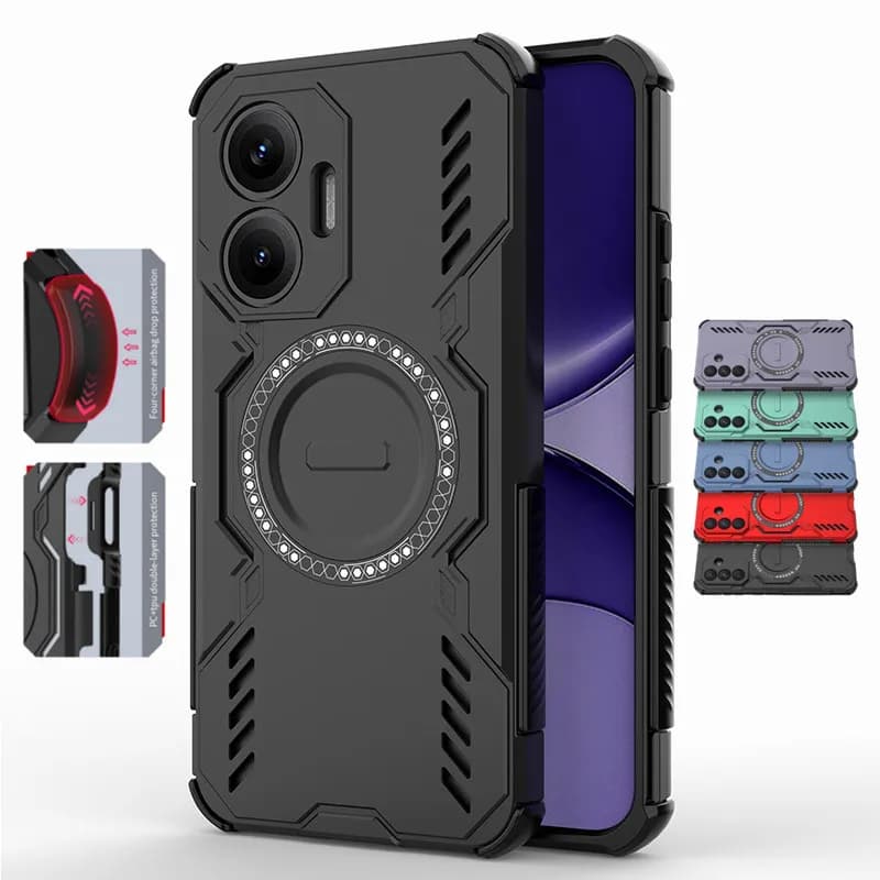 Custodia per dissipazione del calore con protezione dell'obiettivo per Xiaomi Poco F7 5G Cover magnetica per ricarica wireless Capa Shell Fundas