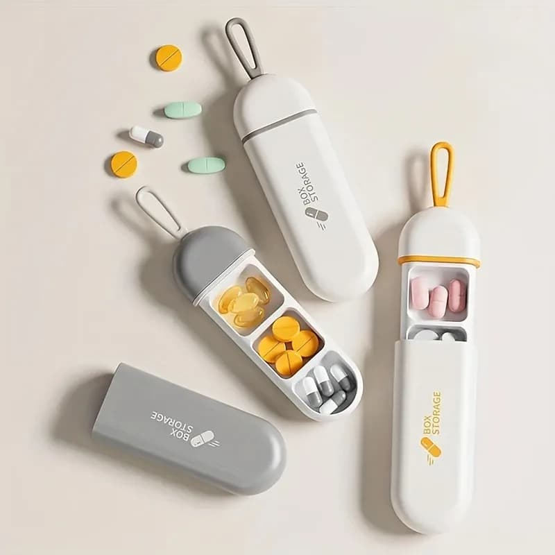 1-piece transport napkin, small portable mini napkin, three compartment organizer boxes, drug dispenser boxes for travel pills