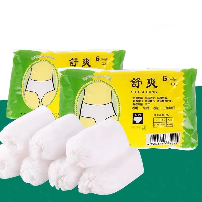 18Pcs/Set Unisex Disposable Non Woven Briefs, Travel Portable Bulk Pack Underwear