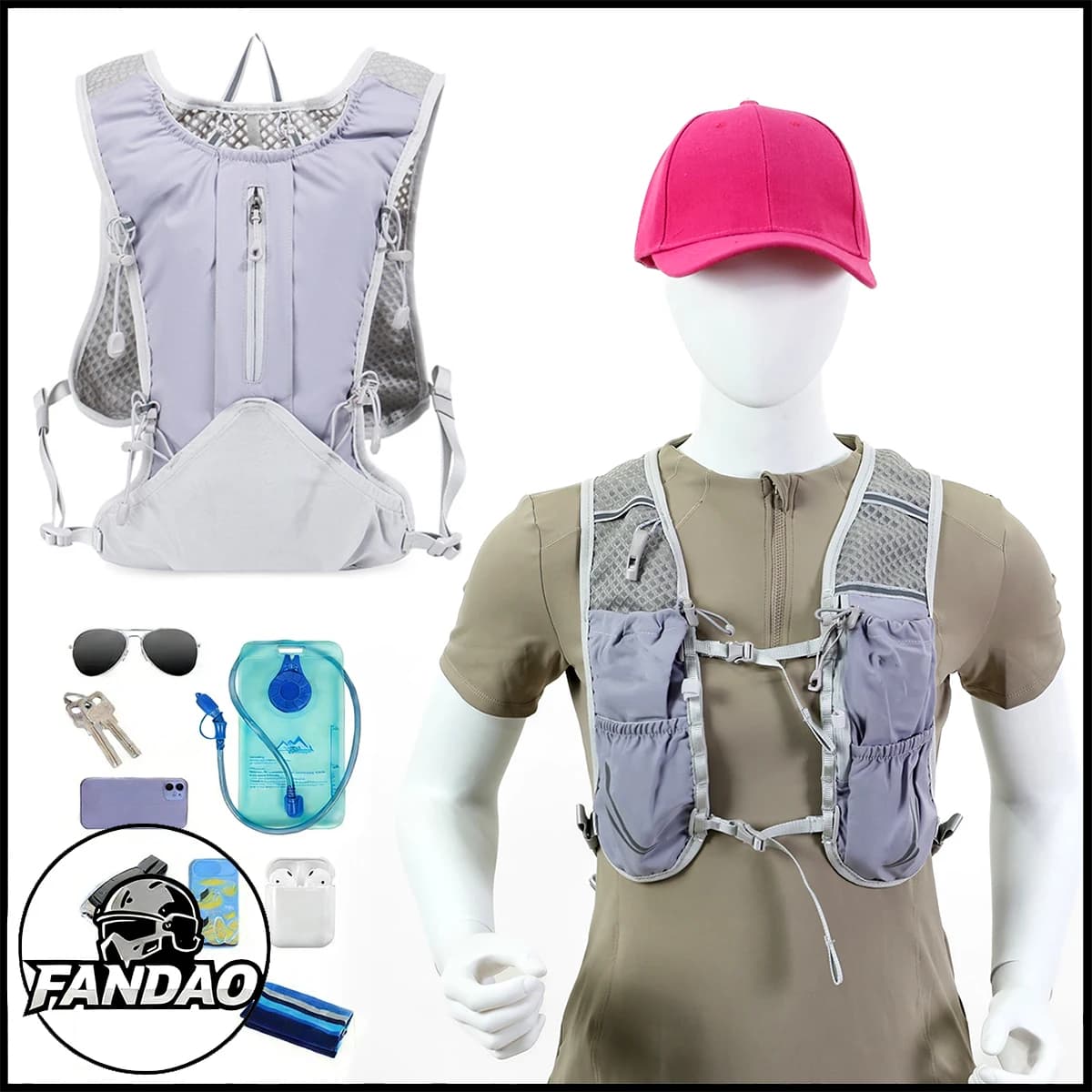 5 liters unisex water backpack, lightweight marathon vest, trail and cycling race, for men and women, outdoor sports and cross-country