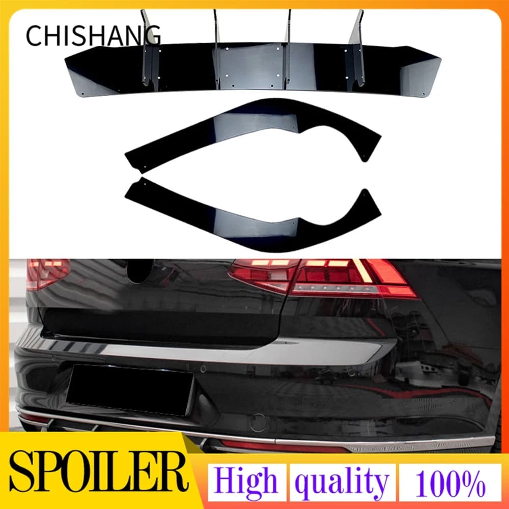 Per Volkswagen VW Passat B8.5 2019-2022 Nero Paraurti Posteriore Diffusore Splitter Labbro Auto Boot Staffa di Scarico Spoiler Piastra Corpo Kit